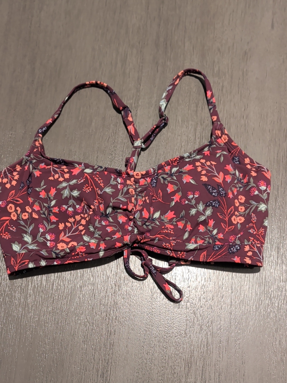 NWOT Title Nine Tidal Rave Bikini Top In Floral Frenzy
